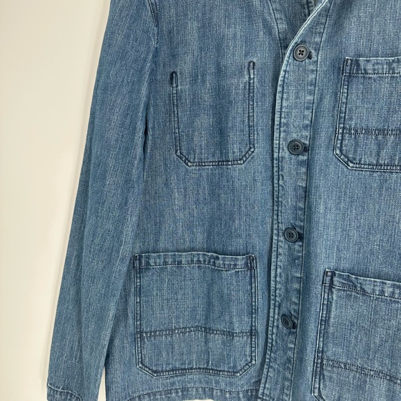 FAHERTY Denim Chore Jacket Pockets Utility Lagenlook Size XL - Picture 4 of 9